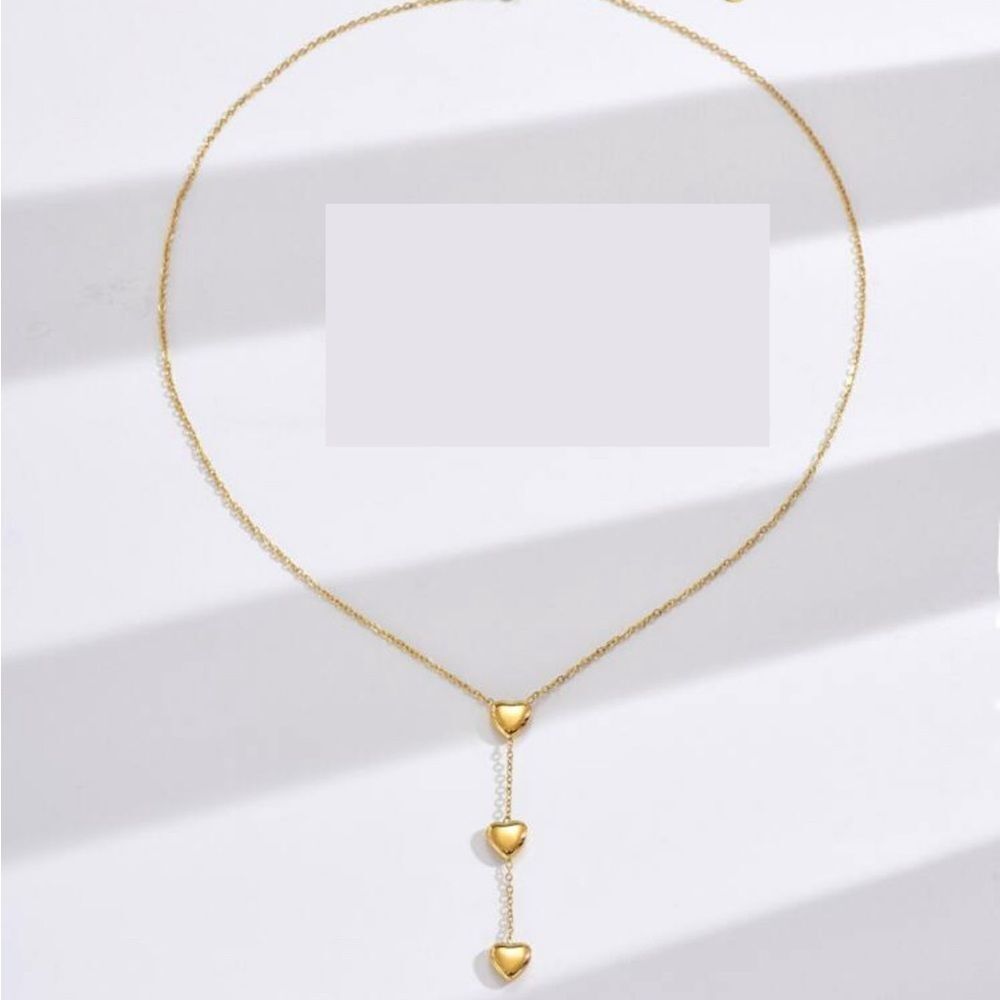Gold heart Necklace Q444 - Picture 2 of 6